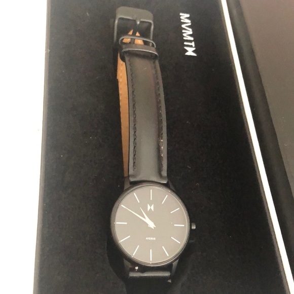 MVMT Avenue Valerie Gunmetal and Black Leather Bracelet Women Wrist Watch - Picture 2 of 10